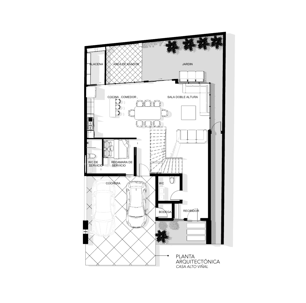 planta arquitectonico casa alto vinal